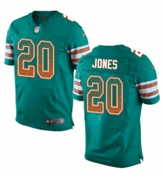 Men's Nike Miami Dolphins #20 Reshad Jones Elite Aqua Green Alternate Drift Fashion NFL Jersey