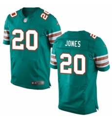 Men's Nike Miami Dolphins #20 Reshad Jones Elite Aqua Green Alternate NFL Jersey
