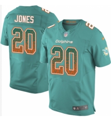 Men's Nike Miami Dolphins #20 Reshad Jones Elite Aqua Green Home Drift Fashion NFL Jersey