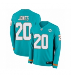 Youth Nike Miami Dolphins #20 Reshad Jones Limited Aqua Therma Long Sleeve NFL Jersey