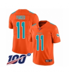 Men's Miami Dolphins #11 DeVante Parker Limited Orange Inverted Legend 100th Season Football Jersey