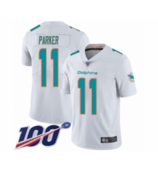 Men's Miami Dolphins #11 DeVante Parker White Vapor Untouchable Limited Player 100th Season Football Jersey