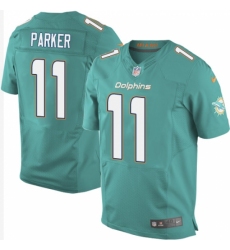 Men's Nike Miami Dolphins #11 DeVante Parker Elite Aqua Green Team Color NFL Jersey