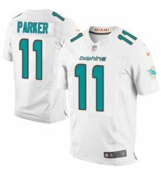 Men's Nike Miami Dolphins #11 DeVante Parker Elite White NFL Jersey