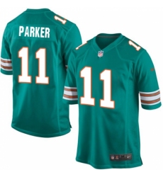 Men's Nike Miami Dolphins #11 DeVante Parker Game Aqua Green Alternate NFL Jersey