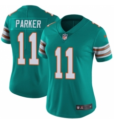 Women's Nike Miami Dolphins #11 DeVante Parker Aqua Green Alternate Vapor Untouchable Limited Player NFL Jersey