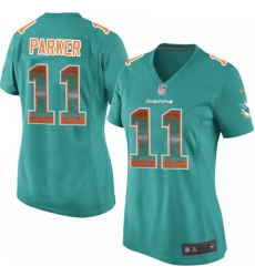 Women's Nike Miami Dolphins #11 DeVante Parker Limited Aqua Green Strobe NFL Jersey