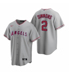 Men's Nike Los Angeles Angels #2 Andrelton Simmons Gray Road Stitched Baseball Jersey