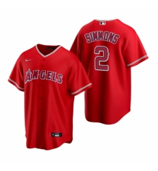 Men's Nike Los Angeles Angels #2 Andrelton Simmons Red Alternate Stitched Baseball Jersey