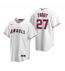 Men's Nike Los Angeles Angels #27 Mike Trout White Home Stitched Baseball Jersey