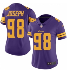 Women's Nike Minnesota Vikings #98 Linval Joseph Elite Purple Rush Vapor Untouchable NFL Jersey