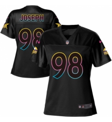 Women's Nike Minnesota Vikings #98 Linval Joseph Game Black Fashion NFL Jersey