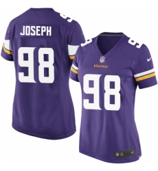 Women's Nike Minnesota Vikings #98 Linval Joseph Game Purple Team Color NFL Jersey