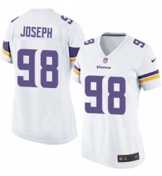 Women's Nike Minnesota Vikings #98 Linval Joseph Game White NFL Jersey