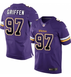 Men's Nike Minnesota Vikings #97 Everson Griffen Elite Purple Home Drift Fashion NFL Jersey