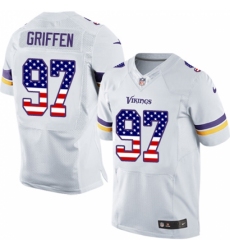 Men's Nike Minnesota Vikings #97 Everson Griffen Elite White Road USA Flag Fashion NFL Jersey Men's Nike Minnesota Vikings #97 Everson Griffen Elite White Road USA Flag Fashion NFL Jersey