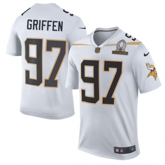 Men's Nike Minnesota Vikings #97 Everson Griffen Elite White Team Rice 2016 Pro Bowl NFL Jersey Men's Nike Minnesota Vikings #97 Everson Griffen Elite White Team Rice 2016 Pro Bowl NFL Jersey