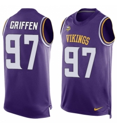 Men's Nike Minnesota Vikings #97 Everson Griffen Limited Purple Player Name & Number Tank Top NFL Jersey Men's Nike Minnesota Vikings #97 Everson Griffen Limited Purple Player Name & Number Tank Top NFL Jersey