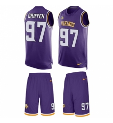 Men's Nike Minnesota Vikings #97 Everson Griffen Limited Purple Tank Top Suit NFL Jersey Men's Nike Minnesota Vikings #97 Everson Griffen Limited Purple Tank Top Suit NFL Jersey