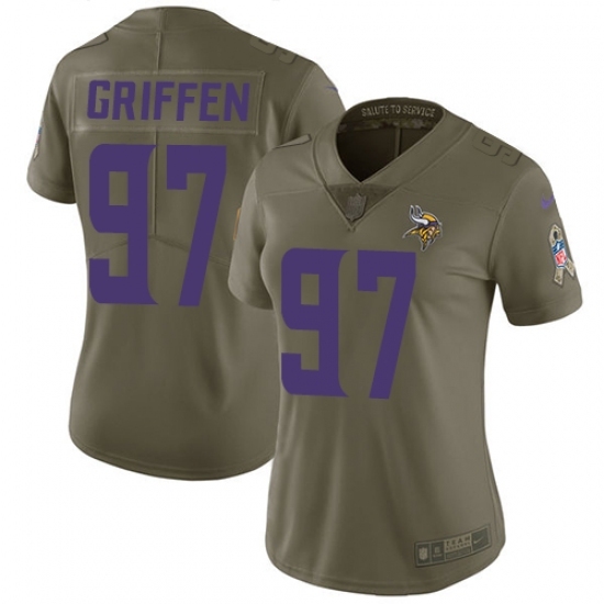Women's Nike Minnesota Vikings #97 Everson Griffen Limited Olive 2017 Salute to Service NFL Jersey Women's Nike Minnesota Vikings #97 Everson Griffen Limited Olive 2017 Salute to Service NFL Jersey