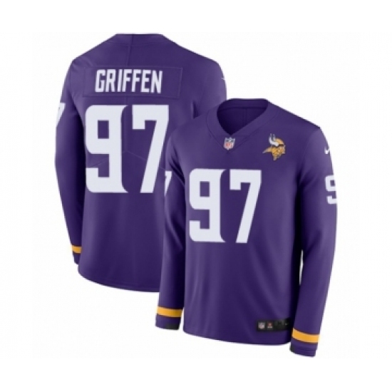 Youth Nike Minnesota Vikings #97 Everson Griffen Limited Purple Therma Long Sleeve NFL Jersey Youth Nike Minnesota Vikings #97 Everson Griffen Limited Purple Therma Long Sleeve NFL Jersey