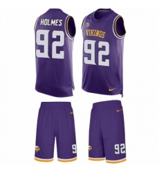 Men's Nike Minnesota Vikings #92 Jalyn Holmes Limited Purple Tank Top Suit NFL Jersey