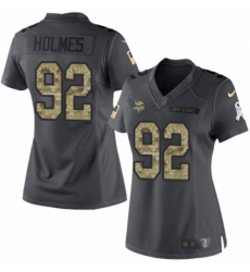 Women's Nike Minnesota Vikings #92 Jalyn Holmes Limited Black 2016 Salute to Service NFL Jersey