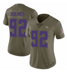 Women's Nike Minnesota Vikings #92 Jalyn Holmes Limited Olive 2017 Salute to Service NFL Jersey