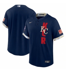 Men's Kansas City Royals Blank Nike Navy 2021 MLB All-Star Game Replica Jersey