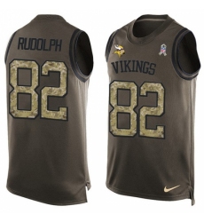 Men's Nike Minnesota Vikings #82 Kyle Rudolph Limited Green Salute to Service Tank Top NFL Jersey