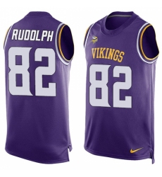 Men's Nike Minnesota Vikings #82 Kyle Rudolph Limited Purple Player Name & Number Tank Top NFL Jersey