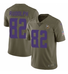 Youth Nike Minnesota Vikings #82 Kyle Rudolph Limited Olive 2017 Salute to Service NFL Jersey