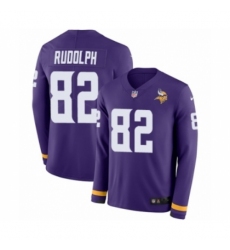 Youth Nike Minnesota Vikings #82 Kyle Rudolph Limited Purple Therma Long Sleeve NFL Jersey
