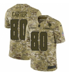 Men's Nike Minnesota Vikings #80 Cris Carter Limited Camo 2018 Salute to Service NFL Jersey