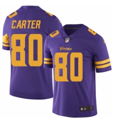 Men's Nike Minnesota Vikings #80 Cris Carter Limited Purple Rush Vapor Untouchable NFL Jersey