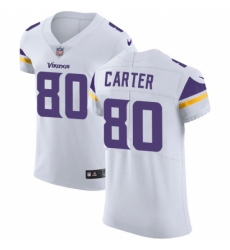 Men's Nike Minnesota Vikings #80 Cris Carter White Vapor Untouchable Elite Player NFL Jersey