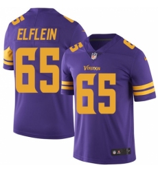 Men's Nike Minnesota Vikings #65 Pat Elflein Limited Purple Rush Vapor Untouchable NFL Jersey