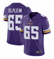 Men's Nike Minnesota Vikings #65 Pat Elflein Purple Team Color Vapor Untouchable Limited Player NFL Jersey