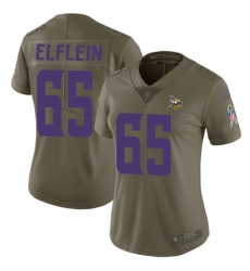 Women's Nike Minnesota Vikings #65 Pat Elflein Limited Olive 2017 Salute to Service NFL Jersey