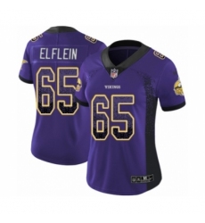 Women's Nike Minnesota Vikings #65 Pat Elflein Limited Purple Rush Drift Fashion NFL Jersey