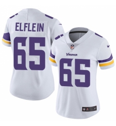 Women's Nike Minnesota Vikings #65 Pat Elflein White Vapor Untouchable Limited Player NFL Jersey