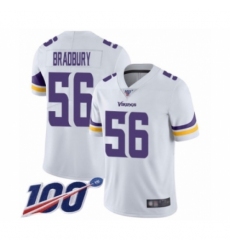 Men's Minnesota Vikings #56 Garrett Bradbury White Vapor Untouchable Limited Player 100th Season Football Jersey