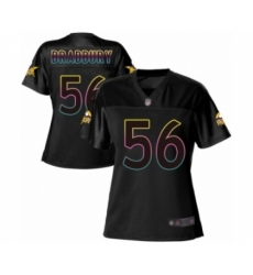 Women's Minnesota Vikings #56 Garrett Bradbury Game Black Fashion Football Jersey