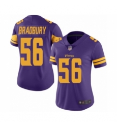 Women's Minnesota Vikings #56 Garrett Bradbury Limited Purple Rush Vapor Untouchable Football Jersey