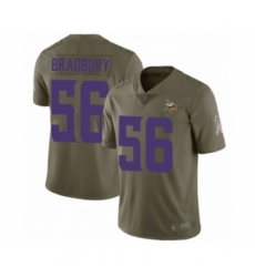 Youth Minnesota Vikings #56 Garrett Bradbury Limited Olive 2017 Salute to Service Football Jersey