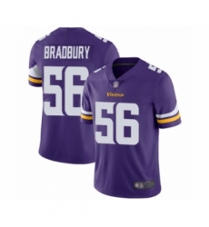 Youth Minnesota Vikings #56 Garrett Bradbury Purple Team Color Vapor Untouchable Limited Player Football Jersey