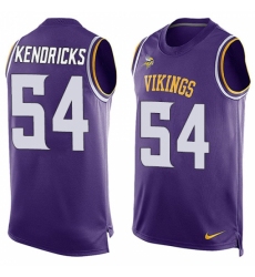 Men's Nike Minnesota Vikings #54 Eric Kendricks Limited Purple Player Name & Number Tank Top NFL Jersey
