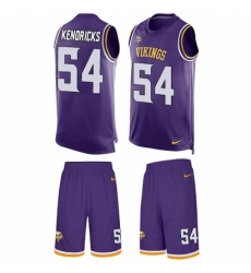 Men's Nike Minnesota Vikings #54 Eric Kendricks Limited Purple Tank Top Suit NFL Jersey