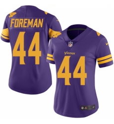 Women's Nike Minnesota Vikings #44 Chuck Foreman Limited Purple Rush Vapor Untouchable NFL Jersey