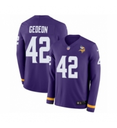 Men's Nike Minnesota Vikings #42 Ben Gedeon Limited Purple Therma Long Sleeve NFL Jersey
